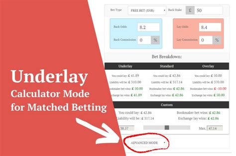 Underlay Calculator Mode for Matched Betting (Guide).
